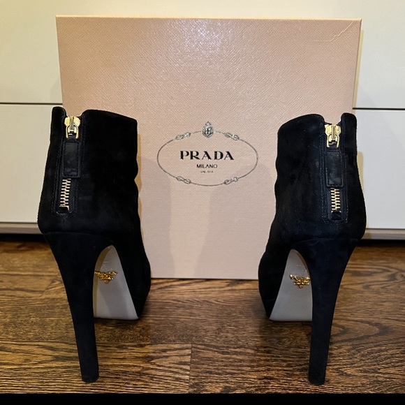 Prada Suede peep toe booties - Picture 2 of 2